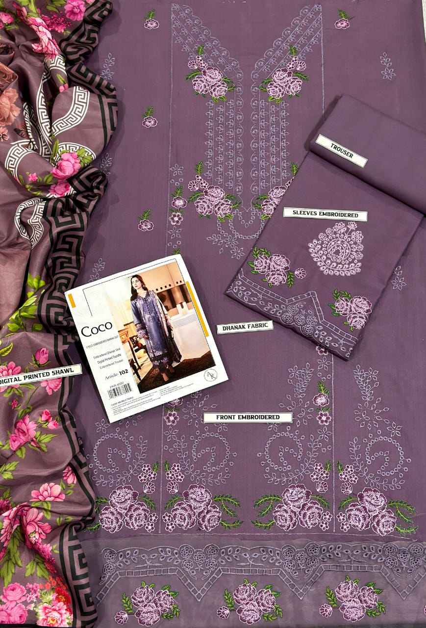 COCO 3PC EMBROIDED UNSTITCHED